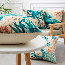 Load image into Gallery viewer, Mandotos Sea Turtle Printed Cushion Covers Linen Throw Pillow Cases For Home Decor Sofa Chair