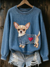 Load image into Gallery viewer, Women’s 3D Digital Print Crew Neck Sweater – Casual Statement Pullover