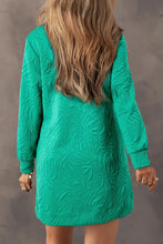 Load image into Gallery viewer, Classic Textured Zip Mini Dress Trendy Long Sleeve Dress for Women Modern Dress