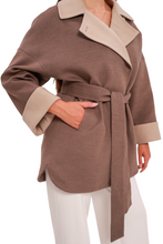 Load image into Gallery viewer, Sandro Cashmere Blend Overcoat in Latte