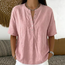 Load image into Gallery viewer, Women's Solid Color Loose-Fit Short-Sleeve Pullover Top