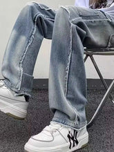 Load image into Gallery viewer, Men's Raw Hem Wide Leg Jeans