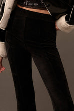 Load image into Gallery viewer, Solid High Waist Fitted Flared Corduroy Pants: BLACK