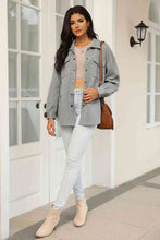 Load image into Gallery viewer, Cloudy Blue Snap-Front Collared Jacket with Pockets Lightweight and Versatile Jacket