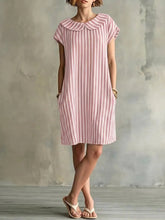 Load image into Gallery viewer, Women's Striped Bodycon Midi Dress – High-Waist Sleeveless