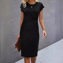 Load image into Gallery viewer, Front Knot Bodycon Midi Dress – Round Neck Sleeveless Tie Dress