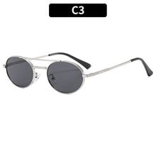 Load image into Gallery viewer, Retro Oval Dual-Beam Metal Sunglasses | UV Protection