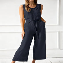 Load image into Gallery viewer, Women's Solid-Color Mid-Rise Full-Length Cotton Trousers