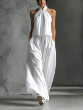 Load image into Gallery viewer, Loose-Fitting Sleeveless Top and Wide-Leg Pants Two-Piece Set.