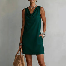 Load image into Gallery viewer, Women's Off-Shoulder Sleeveless Dress – Casual Pullover Midi Dress