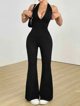 Load image into Gallery viewer, Flare Halter Neck Jumpsuit: Chic Summer Style