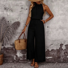 Load image into Gallery viewer, Women's Draped Neck Sleeveless Vest & Casual Pants Two-Piece Set