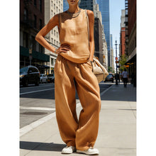Load image into Gallery viewer, Women's Sleeveless Cardigan Top & Pants Two-Piece Set