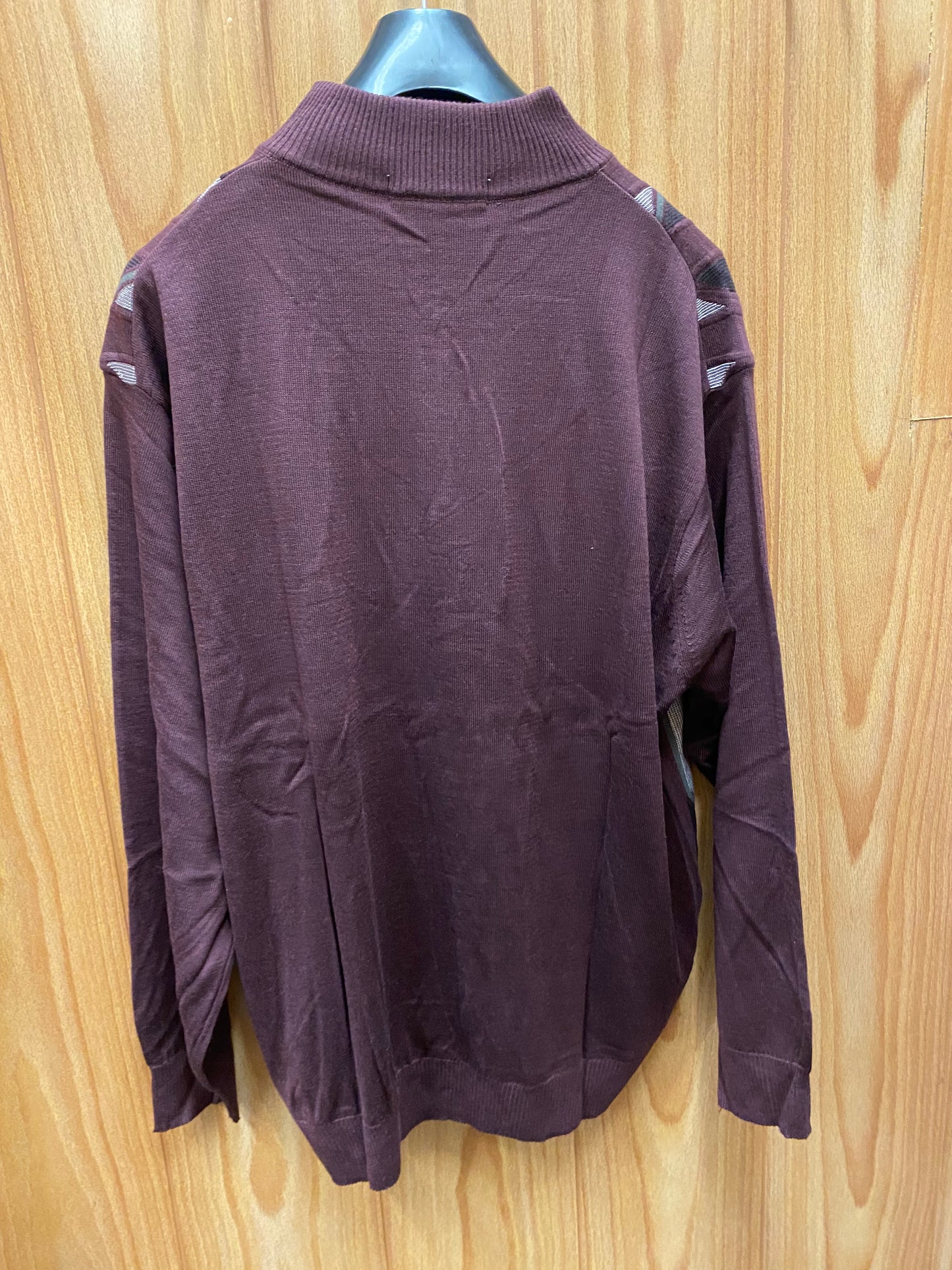 Stacy Adams 2201 Wine Geometric Print Sweater | Quarter Zip