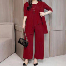 Load image into Gallery viewer, Women's Plus Size 3-Piece Lounge Set – Cardigan, Vest & Wide-Leg Pants