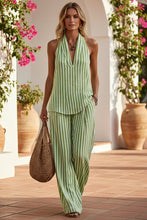Load image into Gallery viewer, Women's Striped Sleeveless Top & Wide-Leg Pants Two-Piece Set