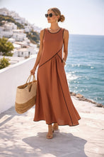 Load image into Gallery viewer, Mediterranean Contrast Color Vacation Dress – 7 Colors, S–3XL