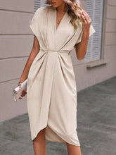 Load image into Gallery viewer, Pleated A-Line Midi Dress – V-Neck Sleeveless Summer Dress