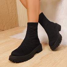 Load image into Gallery viewer, Women's Sporty Sock Ankle Boots – Height-Increasing Square Heel