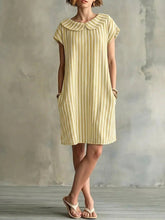 Load image into Gallery viewer, Women's Striped Bodycon Midi Dress – High-Waist Sleeveless