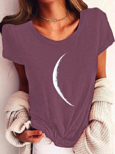 Load image into Gallery viewer, Wide Collar Printed T-Shirt – Casual Short Sleeve Top for Women