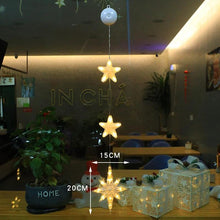 Load image into Gallery viewer, Christmas 3Pcs LED Star Hanging Lights For Home Decor Suction Cup Battery Powered