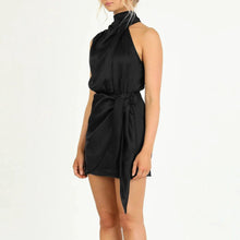 Load image into Gallery viewer, Elegant Halter Neck Dress Fashion Sleeveless Waist-tied Short Dresses For Evening Party Clothing Women