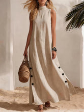 Load image into Gallery viewer, Sleeveless Midi Dress – Side Slits & Loose Fit