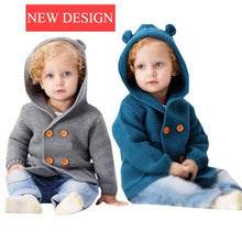 Load image into Gallery viewer, Knitting Cardigan Warm Long Sleeve Hooded Sweaters for Newborn Infant