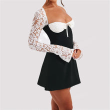 Load image into Gallery viewer, Y2K Lace Long Sleeve Dress Fashion Sexy Corset Backless Lace Up Short Dresses Womens Clothing