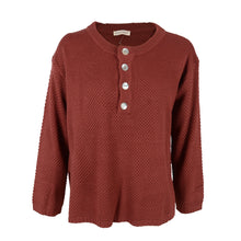 Load image into Gallery viewer, Contrast Half Button Down Sweater