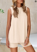 Load image into Gallery viewer, Women's Tank Top & Elastic Shorts Set – Solid Color, Sleeveless, Summer 2-Piece