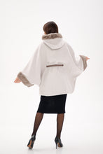 Load image into Gallery viewer, Genuine Mink Fur Double Face Wool Hooded Poncho