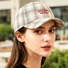 Load image into Gallery viewer, Women's Striped Checkered Embroidered Baseball Cap – 4 Colors
