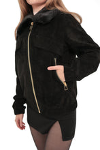 Load image into Gallery viewer, Genuine Suede Mink Trim Jacket