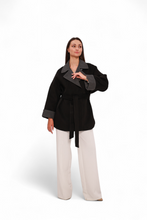 Load image into Gallery viewer, Sandro Cashmere Blend Overcoat in Black