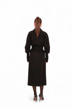 Load image into Gallery viewer, Miru Cashmere Wool Blend Overcoat in Black