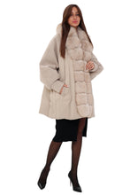 Load image into Gallery viewer, Genuine Polar Fox Boucle Down Coat