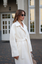 Load image into Gallery viewer, Eco Fur Wool Blend Coat in White