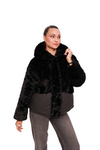 Load image into Gallery viewer, Montana Eco-Fur Down Coat in Black