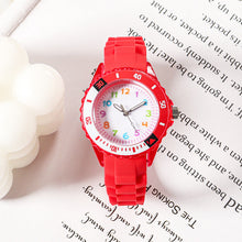 Load image into Gallery viewer, Kids Quartz Watches 50M Waterproof Analog Wristwatches Jelly Clock Students Watch Children PU Band Watch Childrens Analog Wrist Watch With Protective Design Simple Watch For Girls And Boys