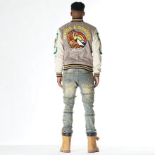 Load image into Gallery viewer, M4315 Vercelli Plaid Varsity Jacket - Khaki