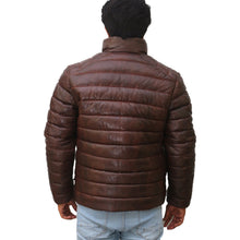 Load image into Gallery viewer, Men's Leather Puffer Down Jacket