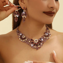 Load image into Gallery viewer, High Profile And Generous Crystal Necklace And Earrings Suite