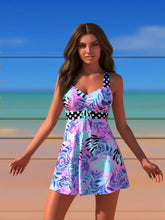 Load image into Gallery viewer, Women's High-Neck Tankini Swimsuit – Adjustable Straps Plus Size