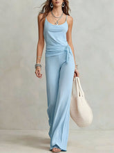 Load image into Gallery viewer, Women's Solid Color Sleeveless Top & Pants Two-Piece Set
