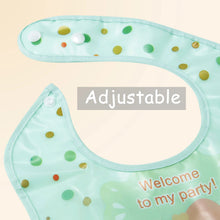 Load image into Gallery viewer, Amplim Convertible Baby Feeding Bibs 3-Pack – Waterproof, Adjustable, Lightweight, Eco-Friendly PEVA & LDPE, BPA-Free for Babies & Toddlers