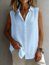 Load image into Gallery viewer, Women's Solid Color Lapel Sleeveless Top