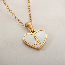 Load image into Gallery viewer, 26 Letter Heart-shaped Necklace White Shell Love Clavicle Chain Fashion Personalized Necklace For Women Jewelry Valentine's Day