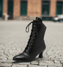 Load image into Gallery viewer, Women’s High Heel Martin Boots – British Style Motorcycle Fashion